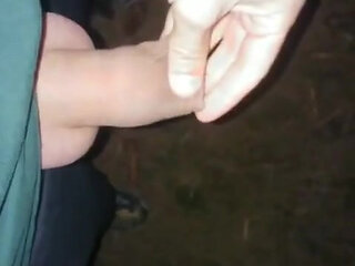 Foreskin Filling with Piss Like Balloon - Night Forest Uncut Piss