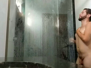 Find out what I did in the bathroom before the guys arrived.