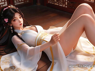 A Chinese Girl in Ancient Costume, Best Blowjob, 3p, and Nipple Stimulation, Leaving You Unable to Oppose. Ai-generated