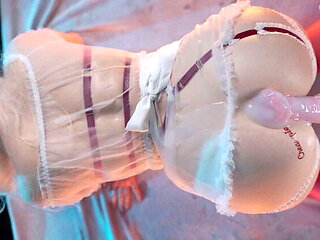 Amateur Creamy Spot Rough Dildo Filling Makes Her Scream - Tight Pussy Cum Flood