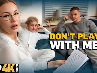 VIP4K. MILF teacher plays a game with 2 students