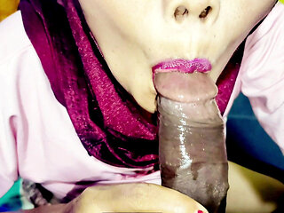 Throbbing Cumshot in Mouth for My Wife's Friend New HD Video