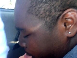 Chubby Gay Interracial Blowjob in Public
