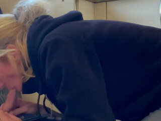 Hot Wife Blowjob to the Plumber in My Kitchen