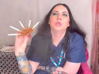 Nurse Ffw Smokes Fiveway Cigarettes & Has Coughing Fits