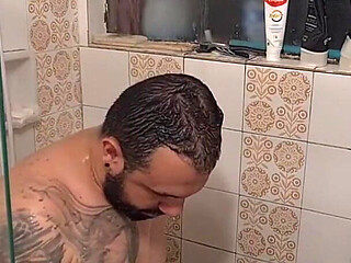 Pleasure Bath: Nicoly Mattos Took Lots of Cum on Her Little Ass Under the Shower!