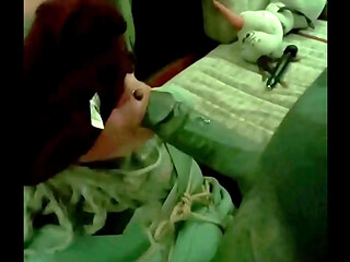 Blindfolded Tattooed Tease In The Small Dark Space Balls Deep Throat, Anal, Facial Reward