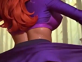 Daphne Blake From Scooby-doo Bouncing Sexy Ass Red Panties