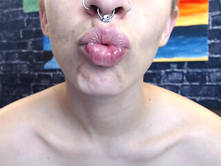 Big lipstick free lips