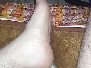 Dirty feet covered in cum