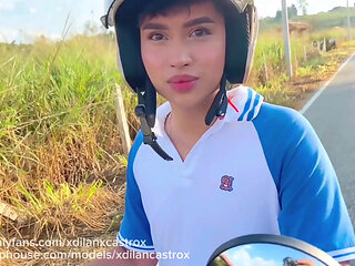 Cruising Fucking Beautiful Young Man on the Road I Cum Inside His Ass Gay Creampie