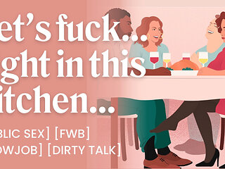 ASMR Audio Porn: Secret Kitchen Fuck With the Guy Next Door - Blowjob & Public Sex - Erotic Audio Roleplay for Women