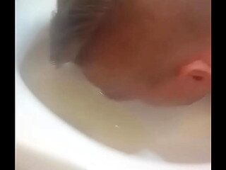 Faggot Piss Toilet Drinking