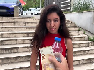 Cutie Plays Street Game and Gets Tempting Offer - Deepthroat , Rough Sex and Creampie
