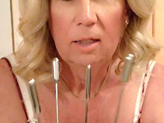 Sissy Jenni sounds her she cock and cums a lot