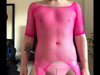 Guy Discovers his Sexuality by having Sex with Cute Femboy in Fishnets