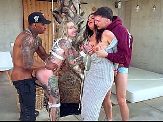 Burglars Break Into a House and Fuck Two Horny Sluts - Hailey Hope and Latina Bondage
