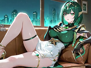 Anime porn, female chastity, bdsm collar