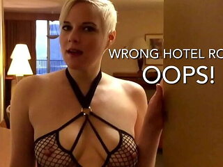 Wrong Room Fuck! Naughty Stranger Gives Blowjob & Ride