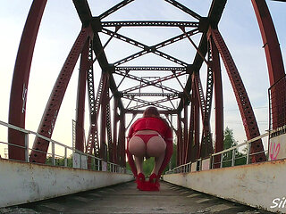 Hot Sissy Stacy Meeting Accidentally Meeting the Man When Masturbating Big Dildo Outdoor