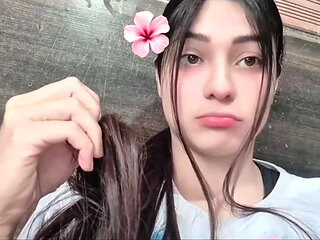 Young Girl Jumping and Showing off Her Pussy