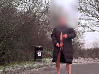 Strip naked in the cold in public