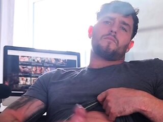 Porn addict jerk his cock for you
