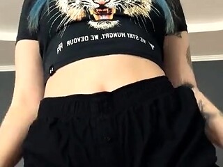 Amateur striptease and Solo masturbation