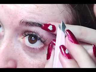 Tweezing My Eyebrows Close up