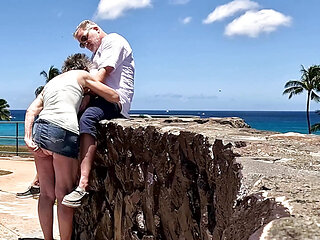 I Just Met This Visitor to Hawaii -- and Here We Are, Outdoors, Playing