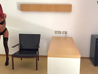 Strip Tease and Fuck with Cumming on Feet