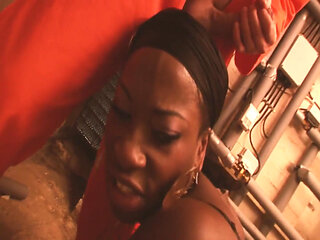 MILFs Are Hot Curvy Black Woman with Huge Tits Gets a DP in a Threesome with Friends