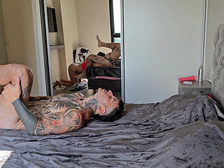 Amateur Couple Have Sex in the Morning. Double Penetration.