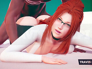 Thicc Redhead Professor Crawls Into Your Office Fantasy Glasses on, Shirt Tight, Attitude Naughty