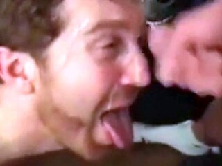 Twink's Facial Fun with Big-Cock Buddies