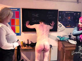 Strict Teacher Diana Von Rigg Punishes Naughty Student in School - Hard Caning & Whipping