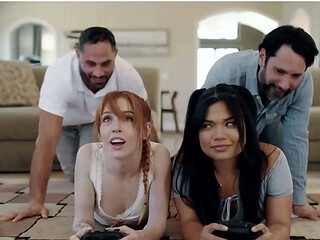 Gaming Teen Stepdaughters Gets Tricked &amp_ Both Get Anal Fucked By Their Perverted Stepdads - Full Movie On FreeTaboo.Net