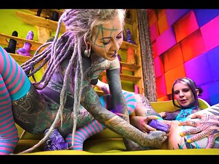2 Inked Sluts Go Deep Gapes, Toys & Real Orgasm