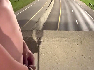 Asian Muscle Hunk Strips Naked on the Bridge - Ripped Flexing & Massive Cumshot