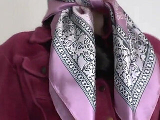 Demonstration of Beautiful Satin Headscarves, JOI, Lady Victoria Valente