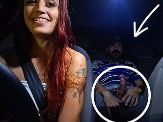 Redhead Teen Fanny Squirting in Risky Car Handjob - Public Outdoor Masturbating