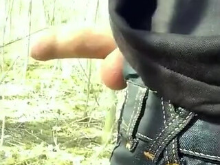 Walking with Erection Outdoor but I Was Too Scared to Cum