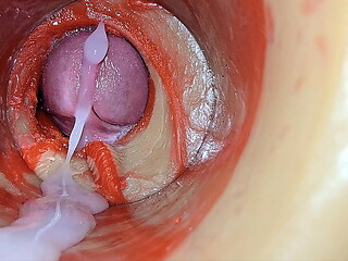 Female Insemination - Internal Camera Captures Deep Male Huge Ejaculation