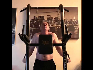 Fit Old Man Masturbating After Workout