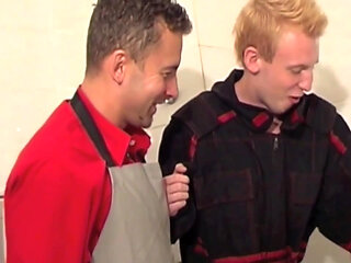 Straight fireboy fucked by older in bathroom