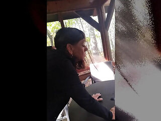 Mature Candi Annie Outdoor POV Blowjob - Cum Swallow in Forest