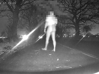 Testing my new night vision camera wanking naked after 2 cars passed me naked at roadside