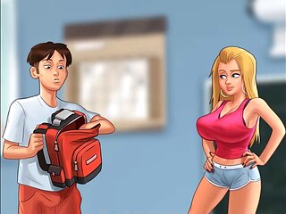 Cheerleading babe with a stunning booty stars in summertime saga episode