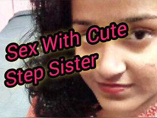 Cute stepsister asks to fuck her pussy and loves to suck big indian dick