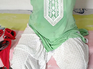 Indian Gasti Change Clothes Front Of Customer and Fingering